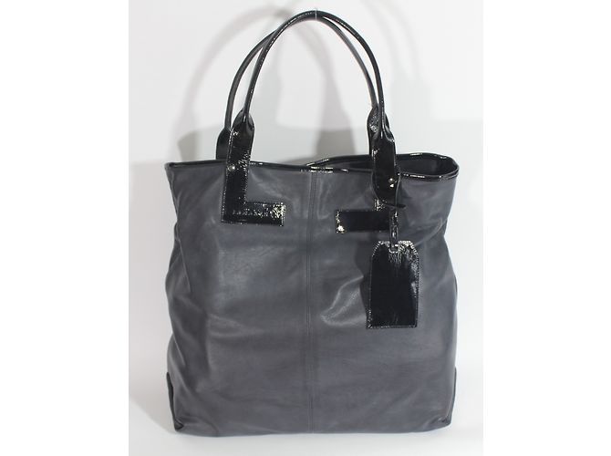 Autre Marque Borsa in pelle Lamarthe Nero Grigio - vista 3