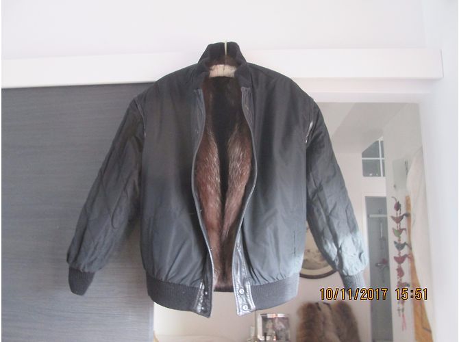 Autre Marque Silver Fox Fur Reversible Jacket with Removable Leather Sleeves Silvery - view 10