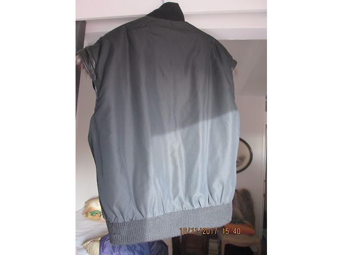 Autre Marque Silver Fox Fur Reversible Jacket with Removable Leather Sleeves Silvery - view 5