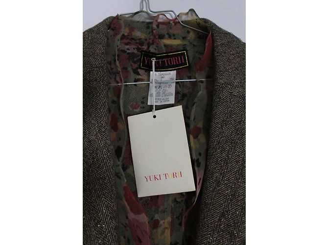 Autre Marque Yuki Torii Wolljacke mit Chevron Muster Braun Weiß - Ansicht 7