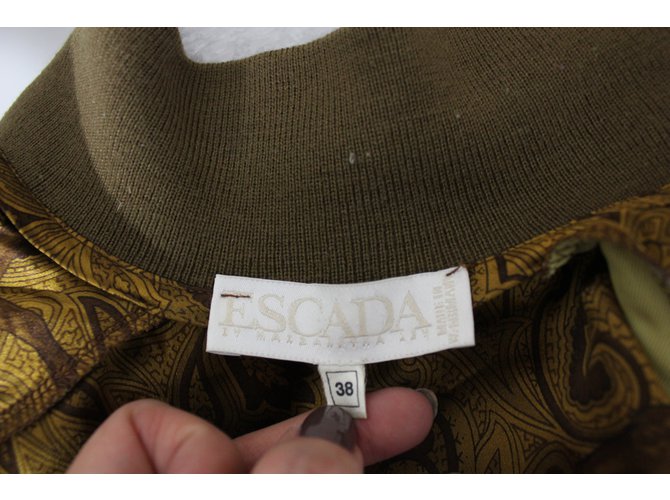 Escada Camicetta di seta marrone dorata D'oro - vista 6
