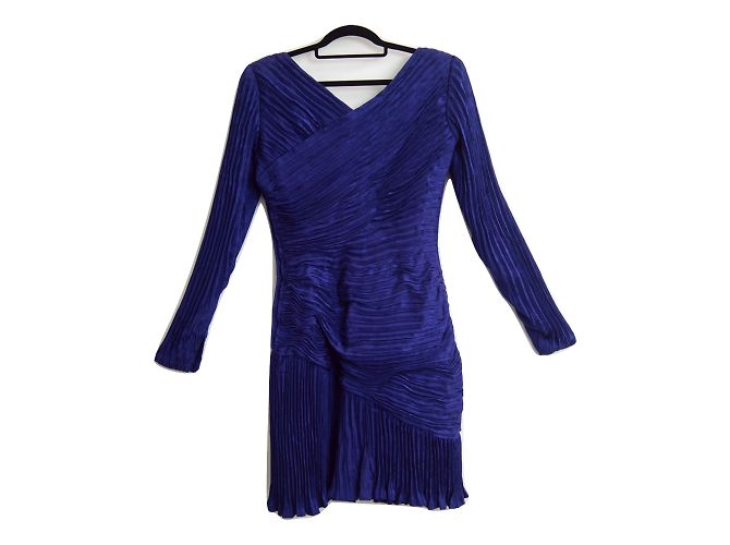 Vestido de cóctel Emanuel Ungaro de seda morado con pliegues Púrpura - vista 2