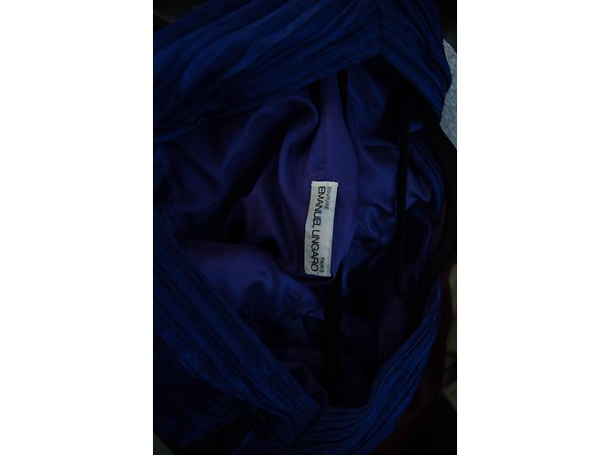Vestido de cóctel Emanuel Ungaro de seda morado con pliegues Púrpura - vista 5