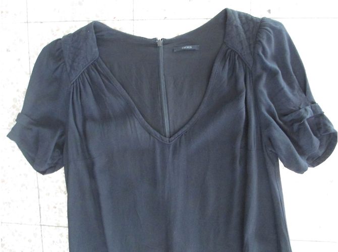 Ikks Schwarzes Viscose Kleid Gerade Schnitt - Ansicht 2