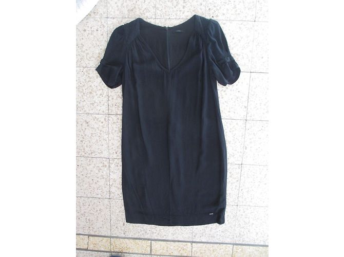 Ikks Schwarzes Viscose Kleid Gerade Schnitt - Ansicht 3