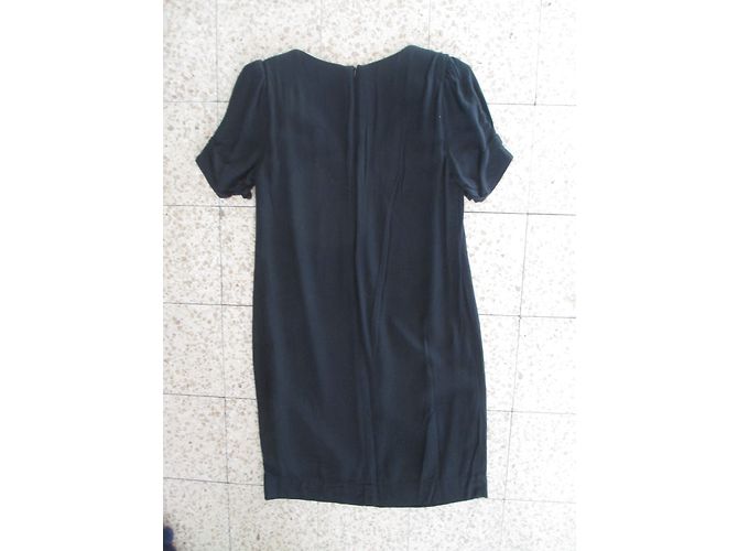 Ikks Schwarzes Viscose Kleid Gerade Schnitt - Ansicht 4