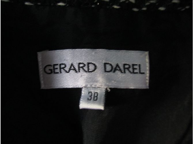 Gerard Darel Woll Tweed Rock Schwarz Weiß - Ansicht 2