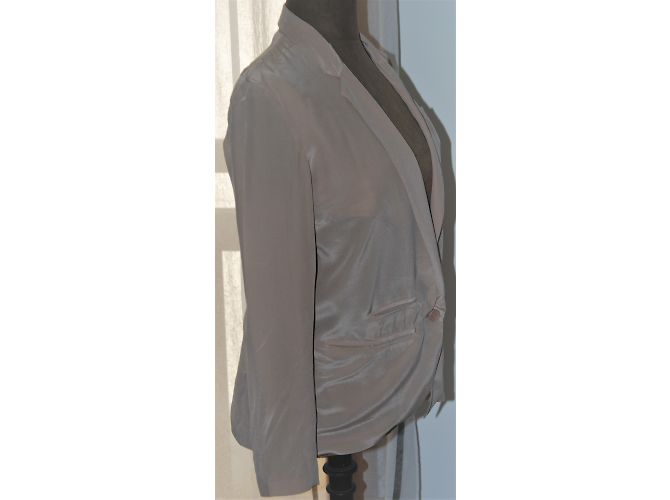 Chaqueta de seda The Kooples Beige Flesh M - vista 5
