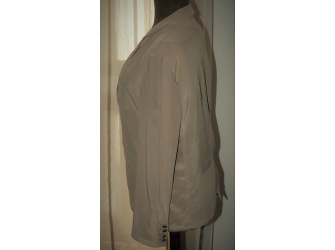 Chaqueta de seda The Kooples Beige Flesh M - vista 7