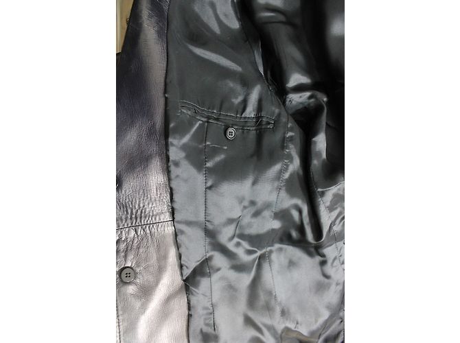 Prada Giacca di pelle nera Nero - vista 11