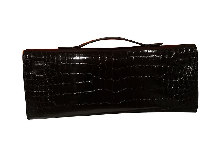 Hermès Kelly corta cocodrilo Negro - vista 2