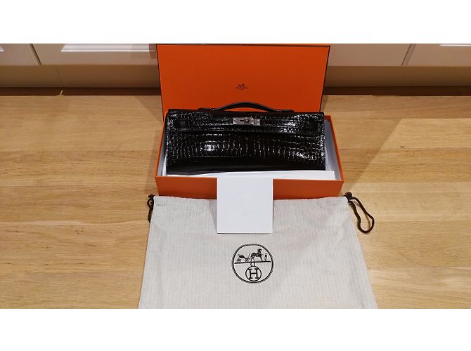 Hermès Kelly corta cocodrilo Negro - vista 6