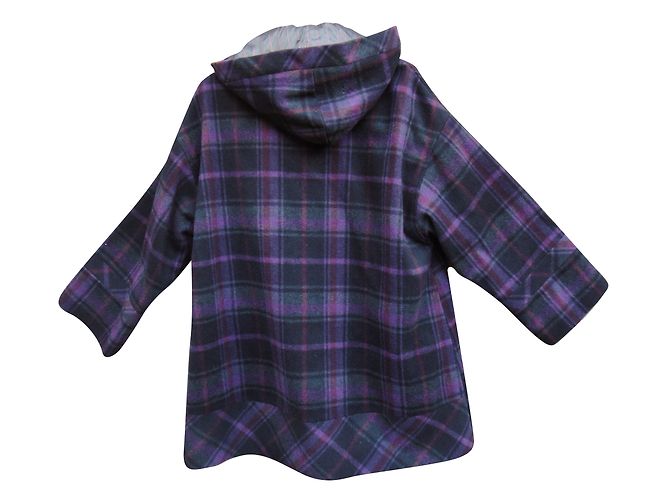 Abrigo Kenzo de lana a cuadros morado con capucha Talla S Púrpura - vista 2
