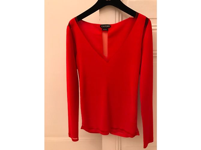 Camisola Tom Ford Openback Laranja de Viscose - vista 4