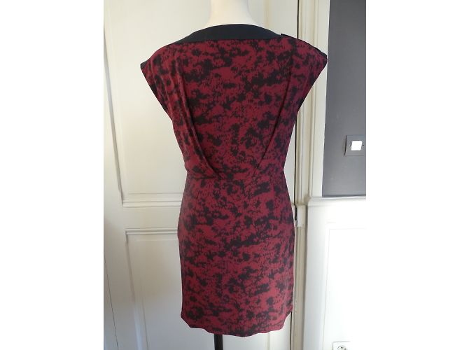 Abito Ikks in viscosa bordeaux e nero Multicolore - vista 2