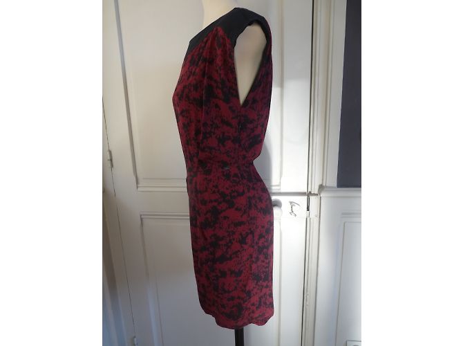 Abito Ikks in viscosa bordeaux e nero Multicolore - vista 3