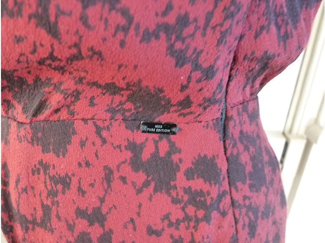 Abito Ikks in viscosa bordeaux e nero Multicolore - vista 4