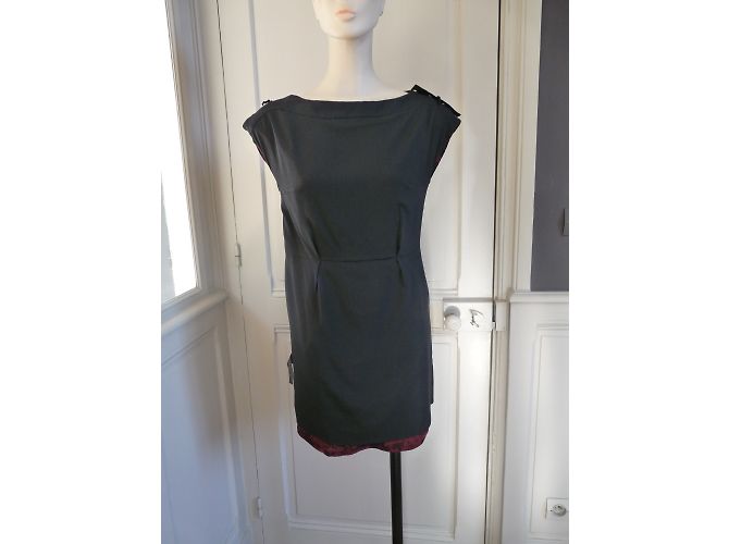Abito Ikks in viscosa bordeaux e nero Multicolore - vista 5