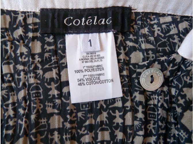 Cotélac Hemd Grau Schwarz Gemustert Polyester 36FR Mehrfarben - Ansicht 2
