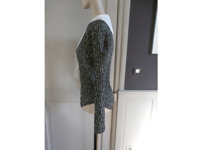 Cotélac Hemd Grau Schwarz Gemustert Polyester 36FR Mehrfarben - Ansicht 6