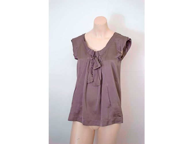 Top de seda Comptoir Des Cotonniers con detalle de lazo Gris - vista 2
