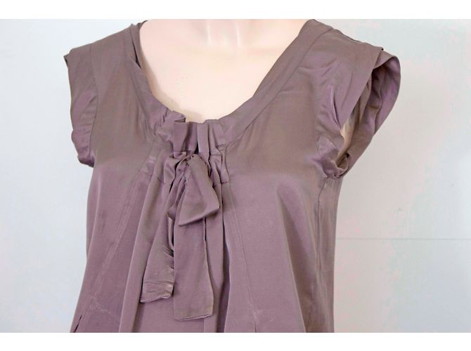 Top de seda Comptoir Des Cotonniers con detalle de lazo Gris - vista 5