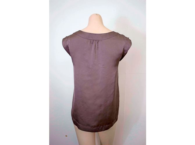 Top de seda Comptoir Des Cotonniers con detalle de lazo Gris - vista 6