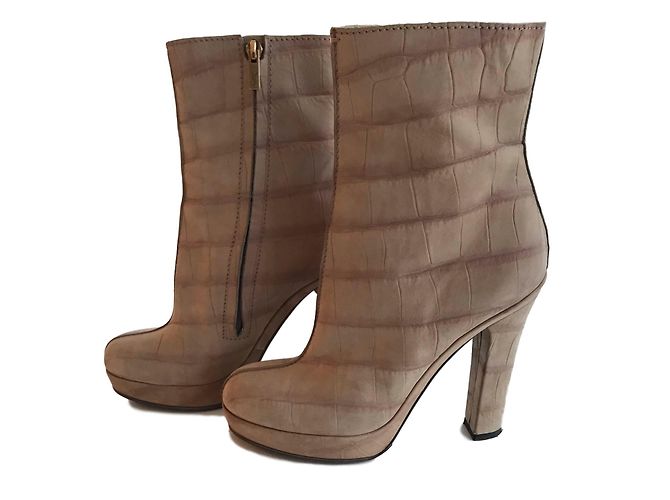 Yves Saint Laurent Stivaletti YSL JANIS Beige - vista 2
