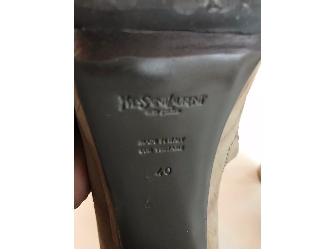 Yves Saint Laurent Stivaletti YSL JANIS Beige - vista 5