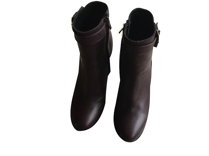 Botines Gaia d'Este de cuero Prune 39FR Ciruela - vista 2