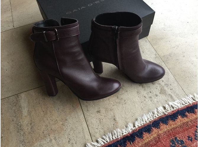 Botines Gaia d'Este de cuero Prune 39FR Ciruela - vista 3