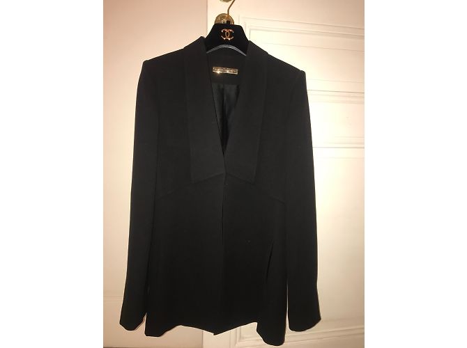 Giacca Victoria Beckham nera in seta e lana Nero - vista 3