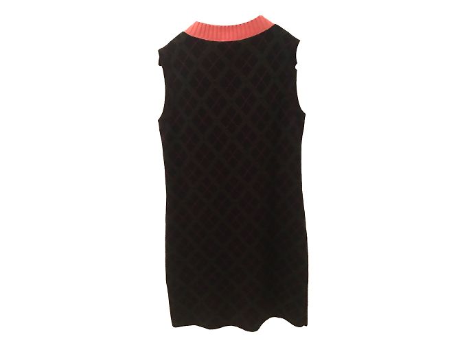 Abito senza maniche Chanel in seta e cashmere Rosa Verde Blu Navy 36FR - vista 2