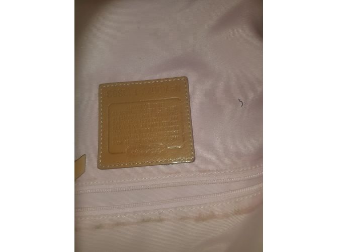 Borsa Coach in pelle beige - vista 3