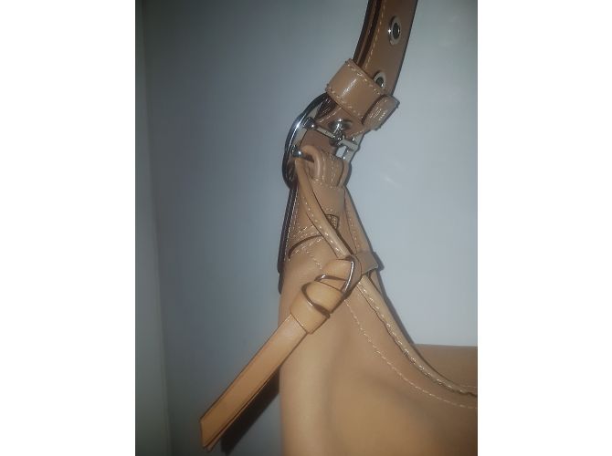 Borsa Coach in pelle beige - vista 4