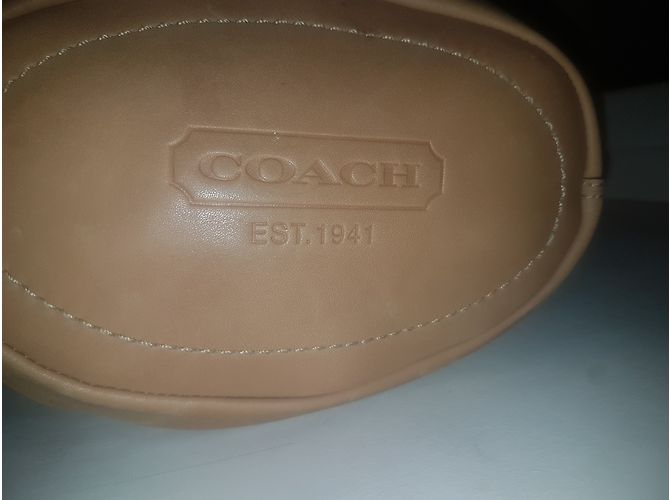 Borsa Coach in pelle beige - vista 5