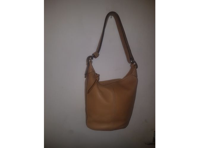 Borsa Coach in pelle beige - vista 6