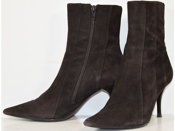 Botines Bcbg Max Azria Marrón de Piel de Ciervo Talla 38 Marrón oscuro - vista 4