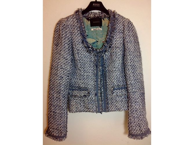 Maison Scotch Giacca di tweed blu e bianca - vista 3