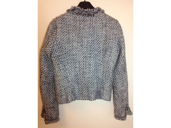 Maison Scotch Giacca di tweed blu e bianca - vista 4