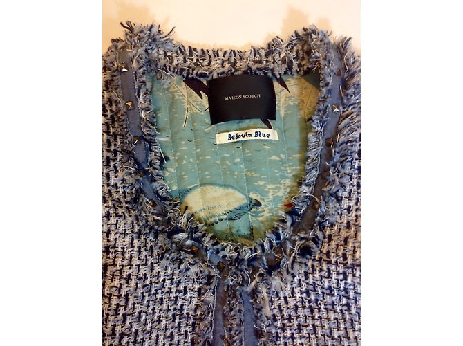 Maison Scotch Giacca di tweed blu e bianca - vista 5