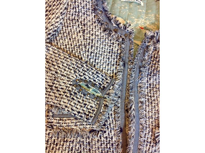 Maison Scotch Giacca di tweed blu e bianca - vista 8