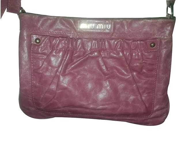 Miu Miu Pink Leather Handbag with Long Straps - view 2