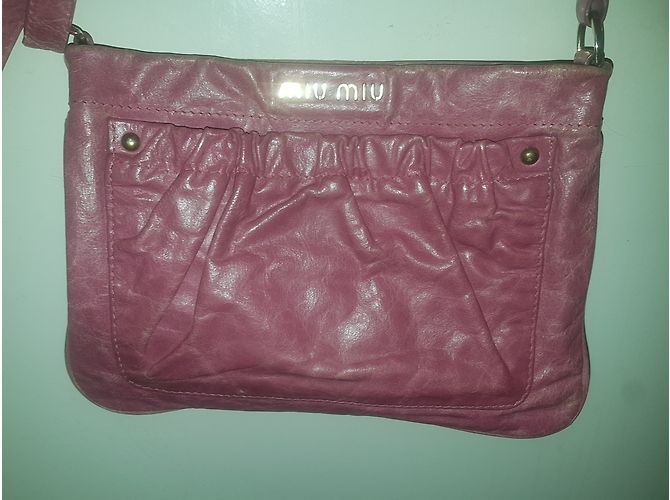 Miu Miu Pink Leather Handbag with Long Straps - view 6