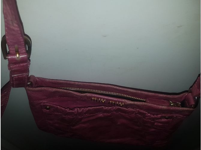 Miu Miu Pink Leather Handbag with Long Straps - view 8