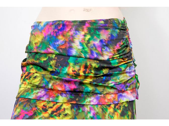 Autre Marque Jeff Marble Patterned Multi Coloured Silk Mini Skirt Multiple colors - view 2