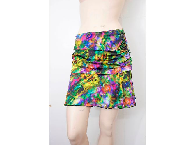 Autre Marque Jeff Marble Patterned Multi Coloured Silk Mini Skirt Multiple colors - view 3