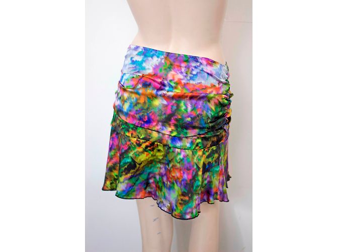 Autre Marque Jeff Marble Patterned Multi Coloured Silk Mini Skirt Multiple colors - view 4