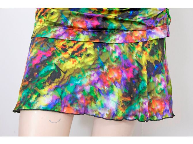 Autre Marque Jeff Marble Patterned Multi Coloured Silk Mini Skirt Multiple colors - view 5