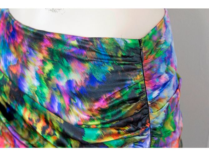 Autre Marque Jeff Marble Patterned Multi Coloured Silk Mini Skirt Multiple colors - view 6
